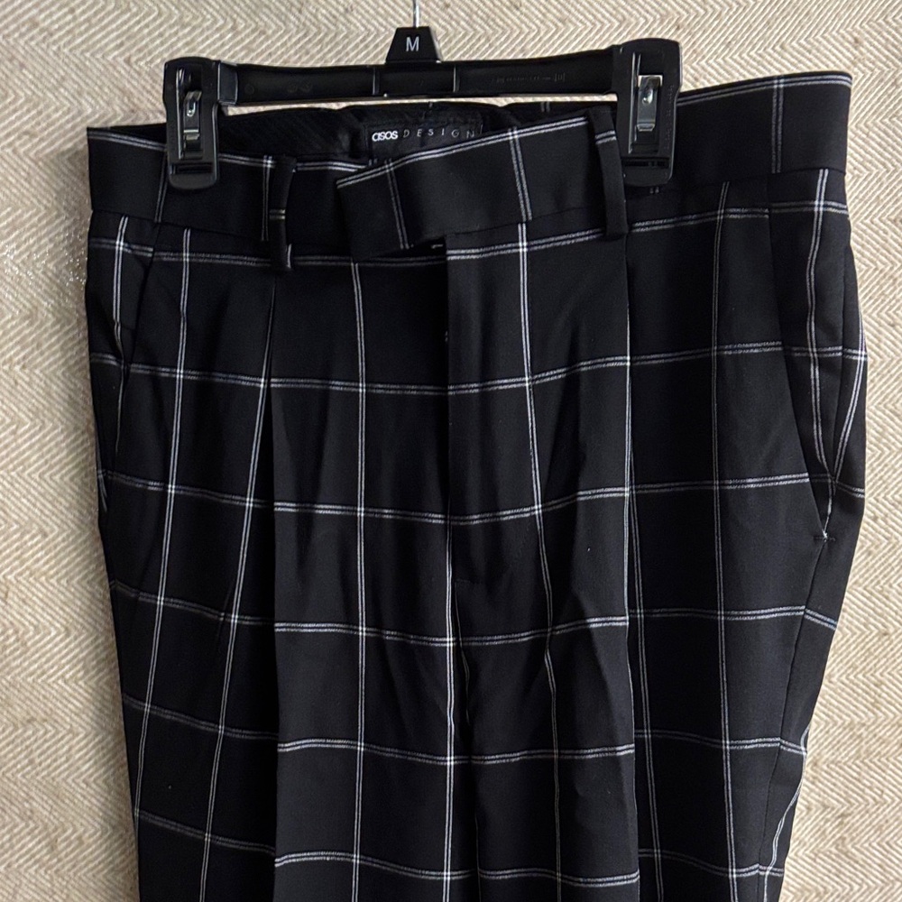 ASOS Black and White Checkered Dress Pants
